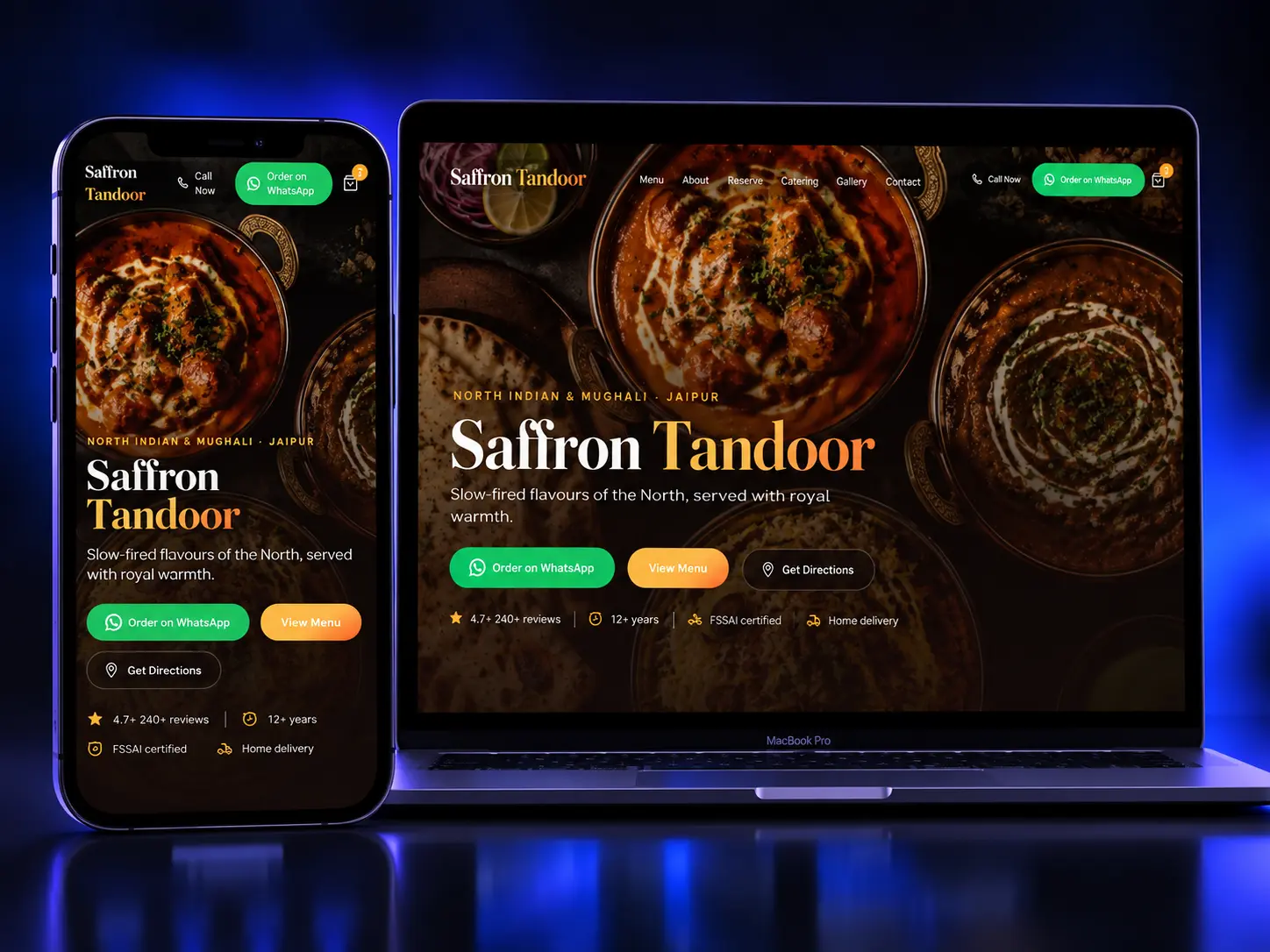 Saffron Tandoor website